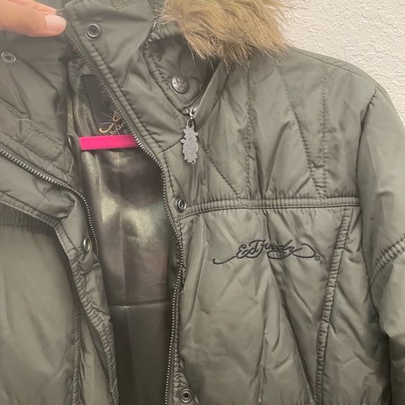 Ed Hardy Tiger Puffer Coat jacket Size L - Picture 5 of 13